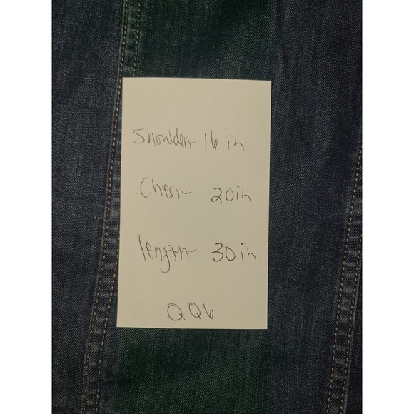 Chicos Long Denim Jacket Button Front Stretch Medium Women Size 1 - Picture 2 of 16